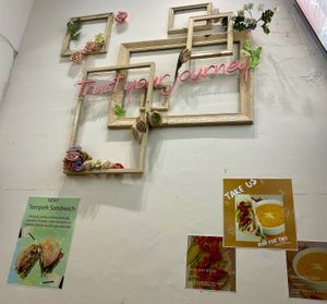 Cafe wall art at Abracado in Hanoi