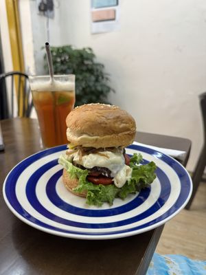 Black-Bean-Burger  at Abracado in Hanoi