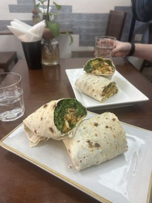 tofu wrap with kale tofu tomatoes special sauce and falafel  at Abracado in Hanoi