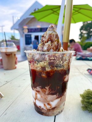 Coconut soft serve is the best! at Sweet Izzy in Harwich Port