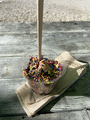 Coffee Oreo with rainbow sprinkles   at Sweet Izzy in Harwich Port