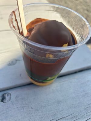 Pumpkin scoop w/chocolate dip (large)  at Sweet Izzy in Harwich Port