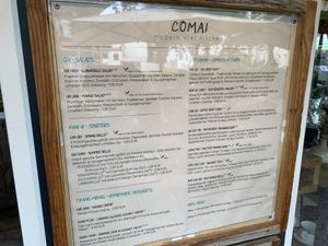 Vegan options clearly marked. at COMAI - Berger Str in Frankfurt