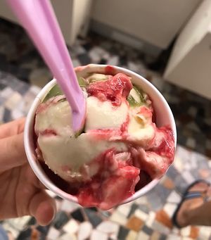 Lampone e pistacchio   at Gelato Da Favola in Fiume Veneto