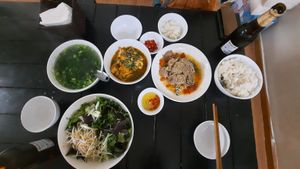 Set menu of vegan beef. at Cumulus Vegetarian Restaurant in Hanoi