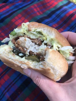 Crispy Chick’n burger - simple but so good! at Veg Out in Surrey