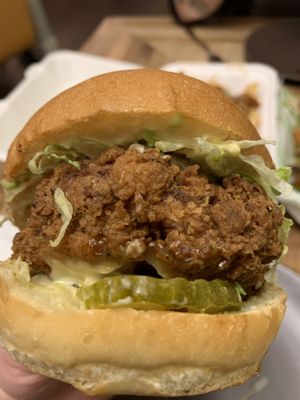 The chicken burg 🤤  at Veg Out in Surrey