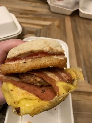 Breakfast sandwich   at Veg Out in Surrey