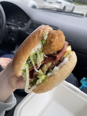 Pierogi Burger  at Veg Out in Surrey