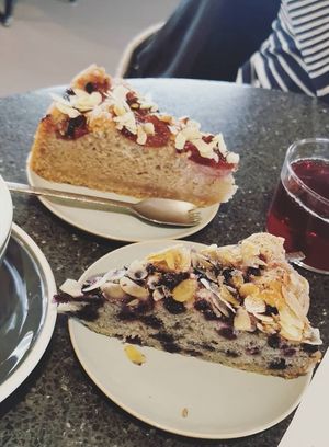 Plum Almond Cake and Lavender Berry Cake at FUCHS in Aachen
