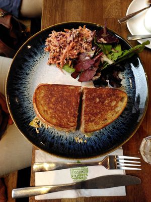 Cheese and ham toastie at Muse Music and Love Cafe in Hebden Bridge