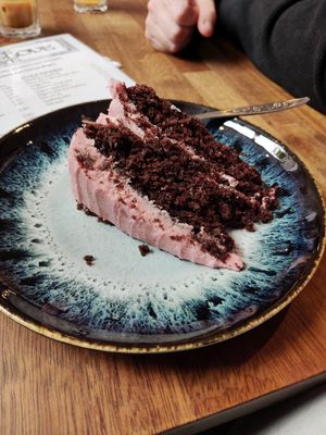 Turkish delight cake at Muse Music and Love Cafe in Hebden Bridge