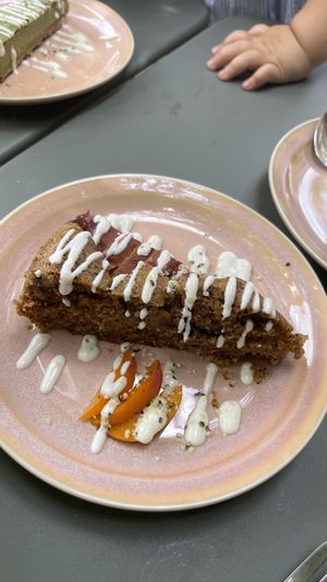 Apricot almond tart  at Le Paradisier Café in Nyons