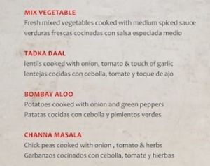 This is a selection of dishes that the restaurant prepares vegan. However, there are many more vegan options available.  at Chilli La Duquesa in Manilva