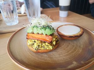 Brioche con bacon de zanahoria y revuelto at OhBaba  in San Sebastian