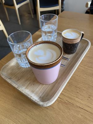 different coffees  at OhBaba  in San Sebastian