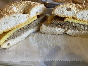 Sausage Sammy  at Cocky's Bagels in North Olmsted