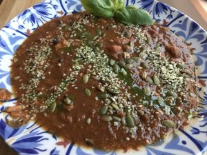 Vegan stew with sweet potato   at Easy Vego in Hagersten