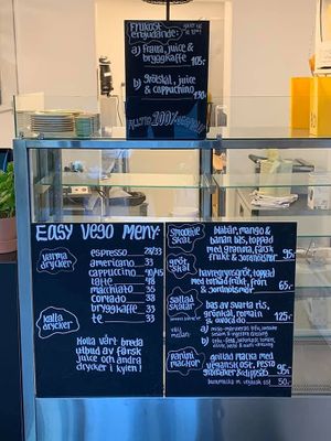 Menu, opening week September 2020 at Easy Vego in Hagersten