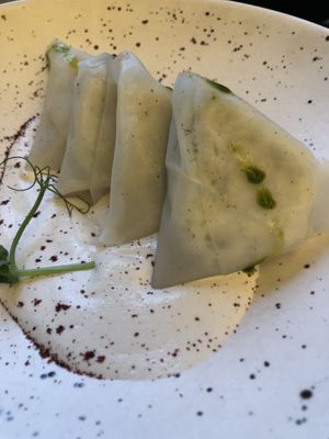 vareniki with mandel ricotta  at Raw to Go Kitchen in Moscow