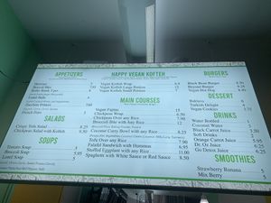 Menu at Happy Vegans in Hoboken