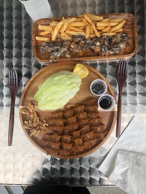 Kofta and zucchini fritters   at Happy Vegans in Hoboken
