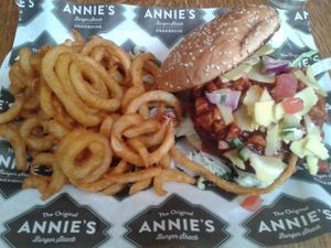 'Pulled pork' vegan burger at Annie's Burger Shack in Nottingham