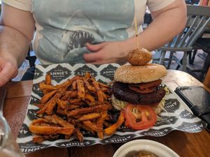 Johnny Vegas burger, vegan at Annie's Burger Shack in Nottingham