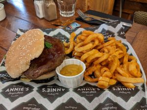 Vegan burger at Annie's Burger Shack in Nottingham