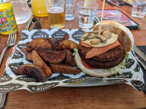 Big breakfast burger at Annie's Burger Shack in Nottingham