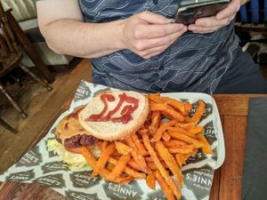Vegan Elvis burger at Annie's Burger Shack in Nottingham