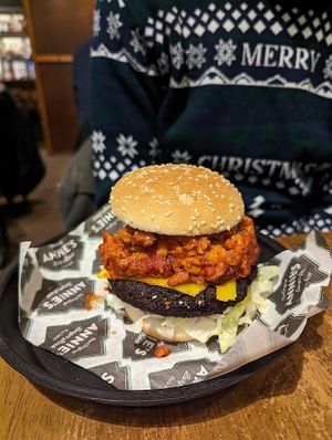 Vegan burger at Annie's Burger Shack in Nottingham