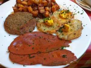 Fry up part of breakfast at Annie's Burger Shack in Nottingham