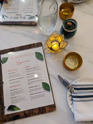 Separate vegan menu!!!! at Thaihey Thaifood in New Orleans