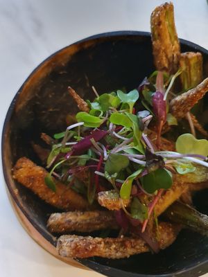 Fried okra at Thaihey Thaifood in New Orleans