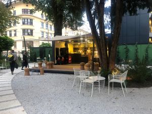 seating area at Vrt Lili Novy in Ljubljana