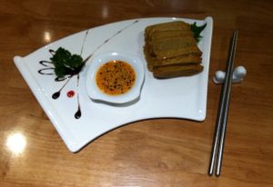 Shanghai-style 'duck'. so tasty! at Míng Shèng YǎngShēng Sù 铭圣养生素餐厅 in Shanghai