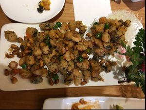 Kung po chicken! at Míng Shèng YǎngShēng Sù 铭圣养生素餐厅 in Shanghai