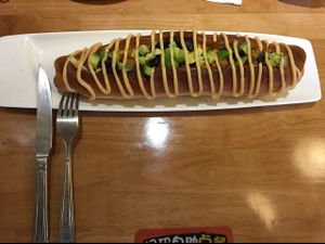 big vegan hotdog!! at Míng Shèng YǎngShēng Sù 铭圣养生素餐厅 in Shanghai