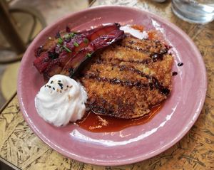 Brunch: French toast + Poached pears at Chéri Coco in Pantin