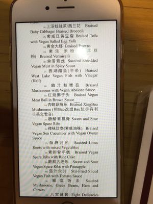 English menu from phone at Healthy Home in Shanghai