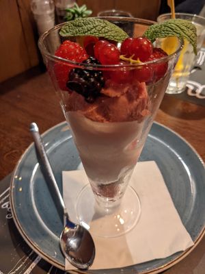 Sorbet with red fruit at Oranjerie ‘t Vogelhuis in De Koog