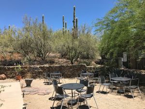 Outside  at Chef Sara's Raw Vegan Academy and Cafe in Cave Creek