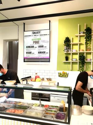 Poke menu at Avocado Club in Bratislava