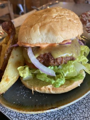 Beyond meat burger  at The Sound Lounge in Sutton