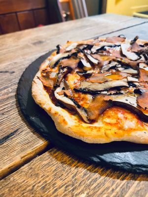 Ham (vg) & Mushroom pizza at The Sound Lounge in Sutton