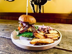 Bacon (vg) & Cheese Redefine Burger at The Sound Lounge in Sutton