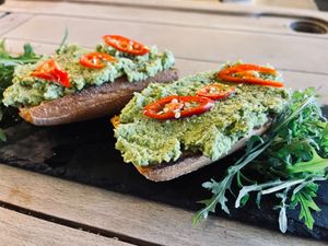 Pea & Edamame with chilli  at The Sound Lounge in Sutton