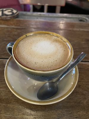 Decaf oat latte  at The Sound Lounge in Sutton