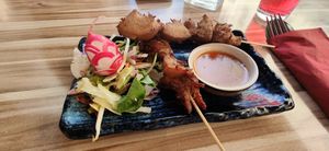 vegane Hähnchenspieße mit hausgemachter Sauce at Mr Tu in Cottbus